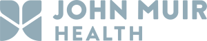 Logo demo for Client 01 featuring the text JOHN MUIR HEALTH in a stylized font, with a symbol resembling two abstract leaves or petals to the left of the text.