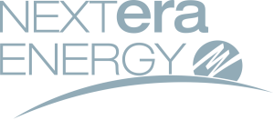 NextEra Energy logo for Client 05 Demo, featuring stylized text with a swoosh underlining 'Energy' and a circular emblem of abstract lines.
