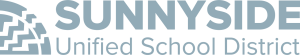 Logo Demo for Sunnyside Unified School District, featuring stylized geometric shapes on the left and the district name in large, bold letters to the right. Created for Client 08.