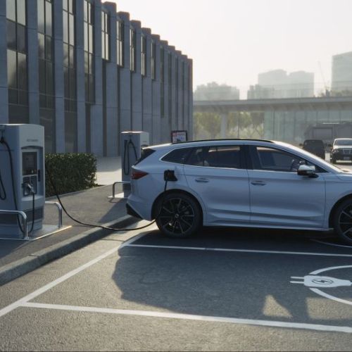 Generic,Electric,Car,Charging,At,Station,Dock,Point,In,Parking