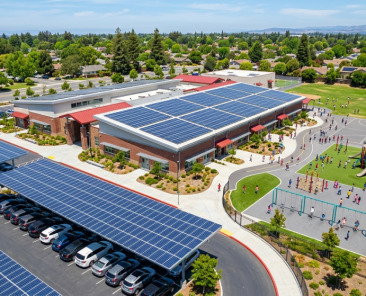 school playground solar rooftop and parking