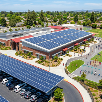 school playground solar rooftop and parking